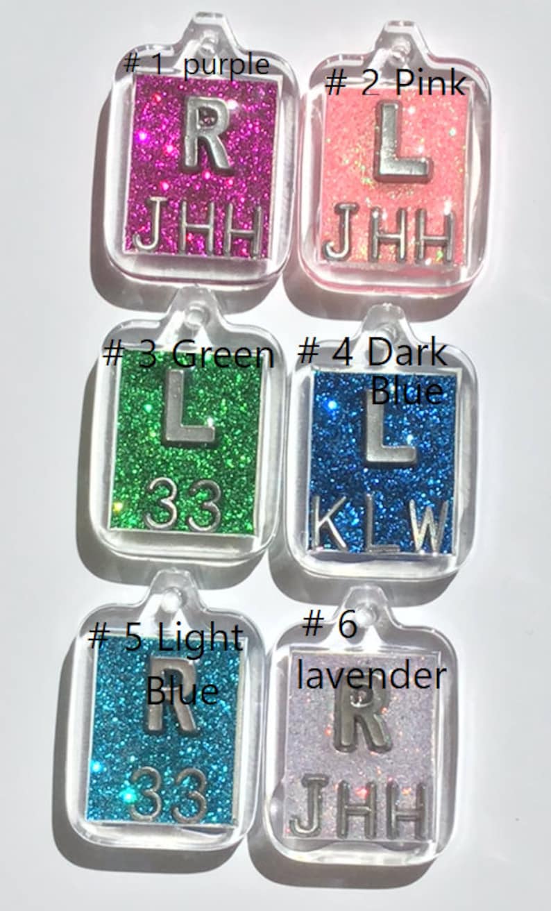 Three sets of xray markers with glitter background 3 R and 3 L with Initials image 2