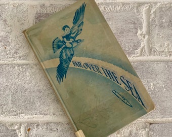 Vintage book of Jewish children's poetry 1939 | Far Over the Sea by H.N. Bialik translated from Hebrew | old blue hardcover nursery decor