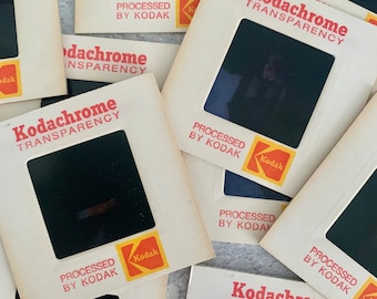 Lot of 10 vintage Kodak slides from 1974 | old 2 x 2 inch transparencies of old midcentury family photos in color for crafts, junk journals