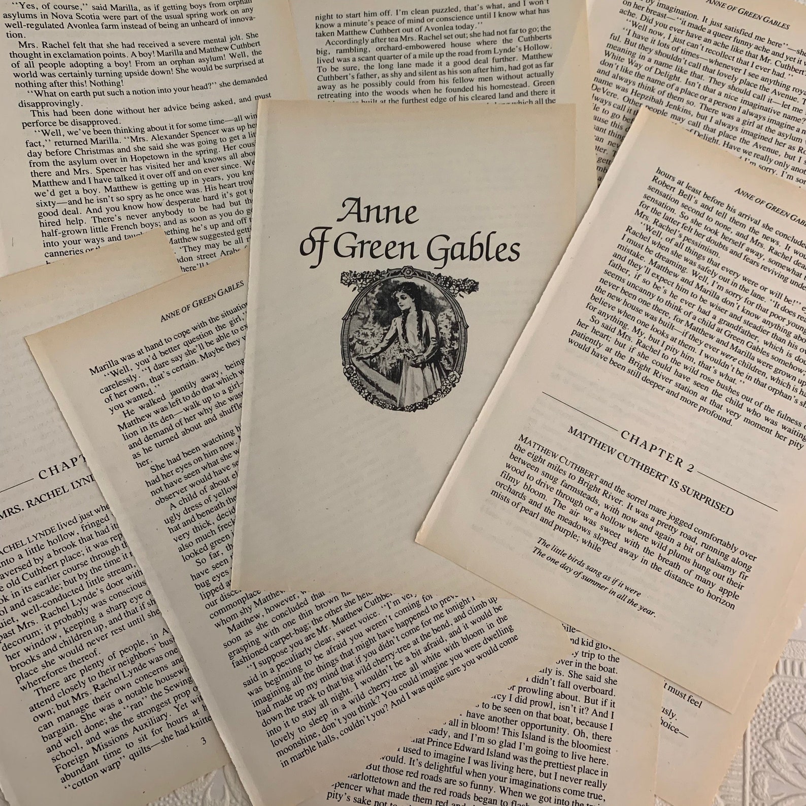 Vintage Anne of Green Gables Book Page Bundle 15sheet Old