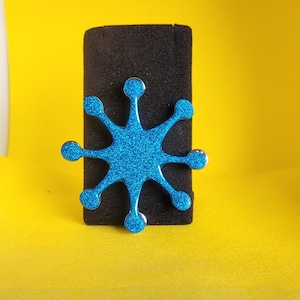 Large Atomic Sunburst Brooch in Blueberry