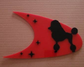 Atomic Boomerang and Poodle Wall Decor in Red and Black