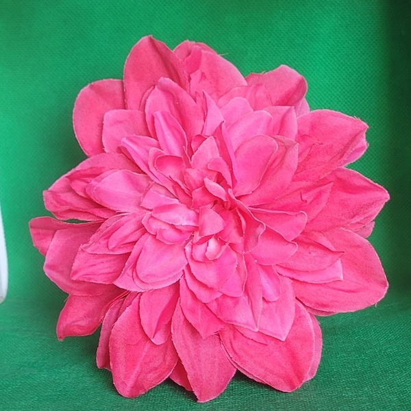 Large Dahlia Hair Flower in Hot Pink