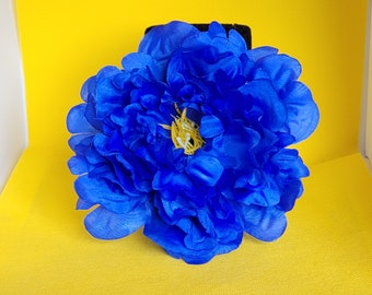 Peony Hair Flower in Blue