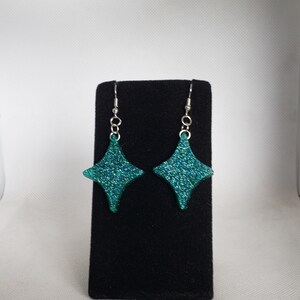 Atomic Diamond Shaped Earrings in Peacock
