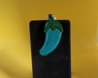 Pepper Brooch in Leaf and Emerald Green