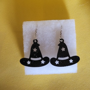 Witch Hat Earrings in Black