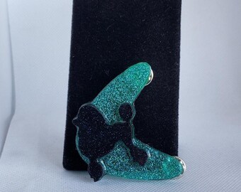 Atomic Boomerang and Poodle Brooch
