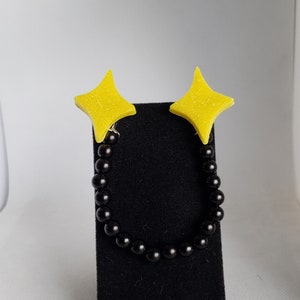Atomic Diamond Shaped Cardigan Clips in Buttercup Yellow and Black