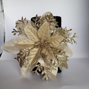 Poinsettia Hair Flower in Gold