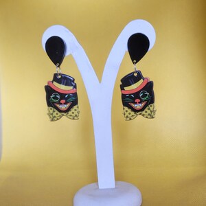 Fancy Cat Acrylic Earrings