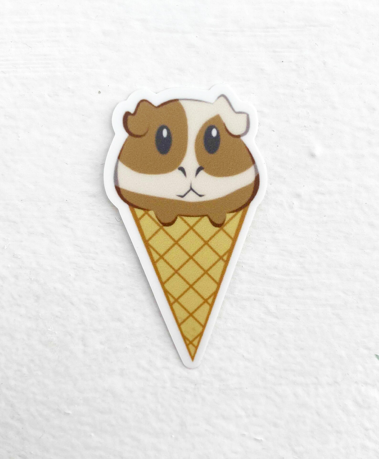 Guinea Pig Sticker Ice Cream Cone Brown & White Etsy