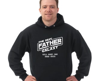 Miglior padre nella galassia personalizzato felpa con cappuccio maglione, felpa con cappuccio per gli uomini, Plus Size disponibile