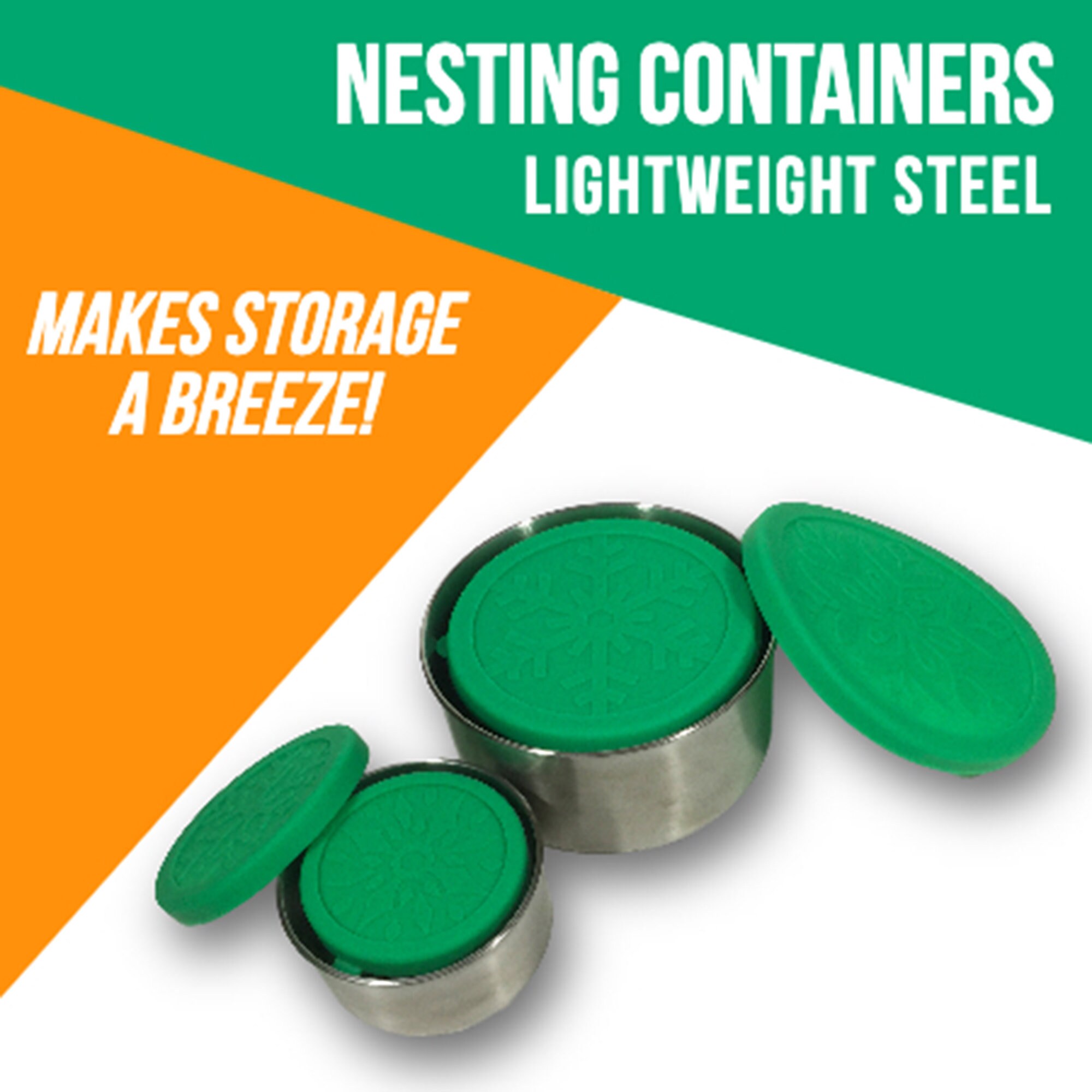 Stackable Stainless Steel Metal Food Storage Nesting Etsy