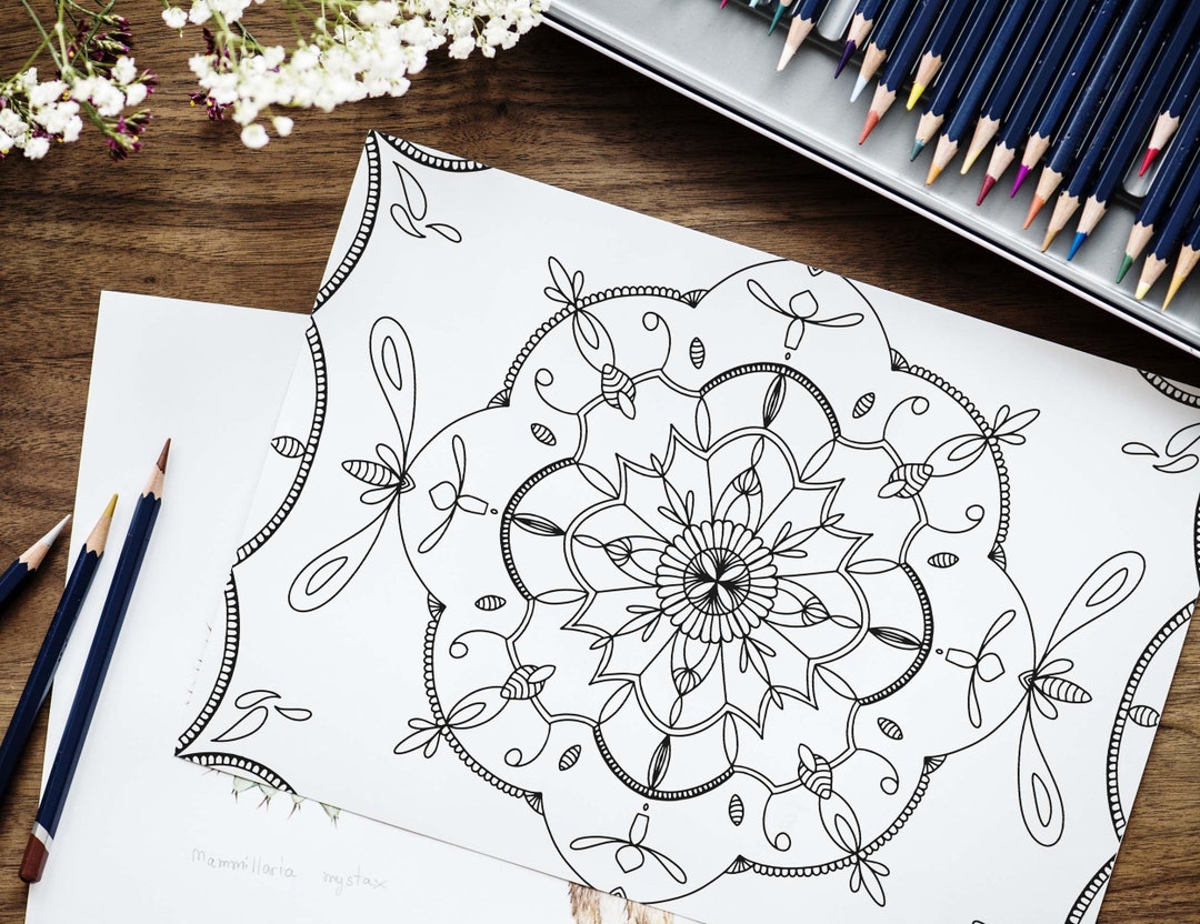 Printable Mandala Coloring Page, Adult Coloring Sheet, Printable Art ...