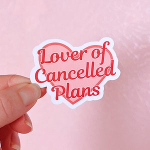 Sticker Lover of geannuleerde plannen: sarcastisch introvert cadeau