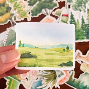Pacote de adesivos de aquarela da natureza/ Pacote de adesivos resistentes à água/ Adesivos para laptop/ Ótimos para scrapbooking, diários ou presentes de Natal