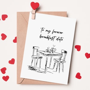My Forever Breakfast Date/ Carte sentimentale pour partenaire/ Carte d'anniversaire pour lui/ Carte pour mari ou femme/