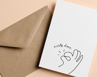 Funny Congratulations Card, Nicely Done Card, New Job Card, Promotion Card, Graduation Card