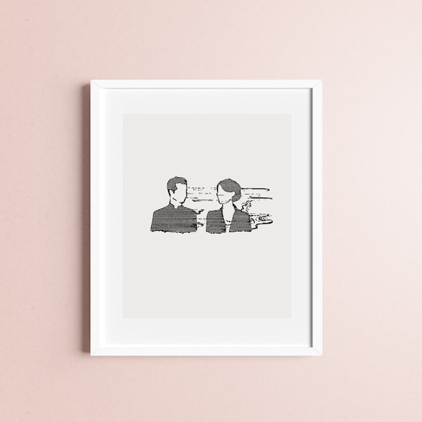 Fleabag & Hot Priest Print: Minimalist Line Art