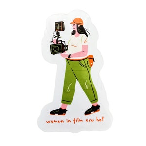 Women in Film are Hot / funny sticker / cute minimal sticker / waterproof / for water bottles, laptops, phone cases, + more!