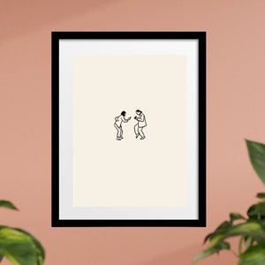 Hand-Inked Pulp Fiction Print: Minimalist Movie Art