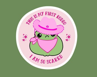 Cowboy Frog Sticker: Funny Western Laptop Decal