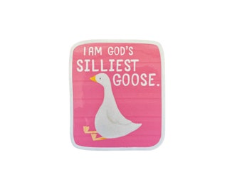 Laminowana naklejka Silly Goose, naklejka na laptopa, naklejka na butelkę z wodą