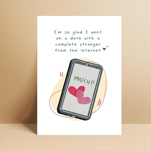 Funny Online Dating Anniversary Card: Complete Stranger image 2