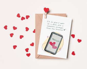 Funny Online Dating Anniversary Card: Complete Stranger