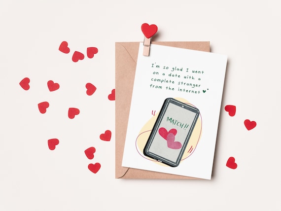 Funny Online Dating Anniversary Card: Complete Stranger
