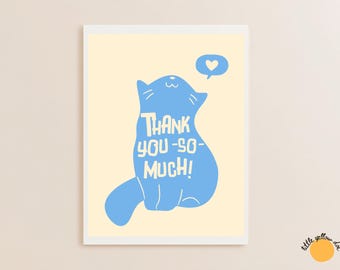 Tarjeta de agradecimiento para gatos: agradecimiento al cuidador de mascotas, diseño felino divertido