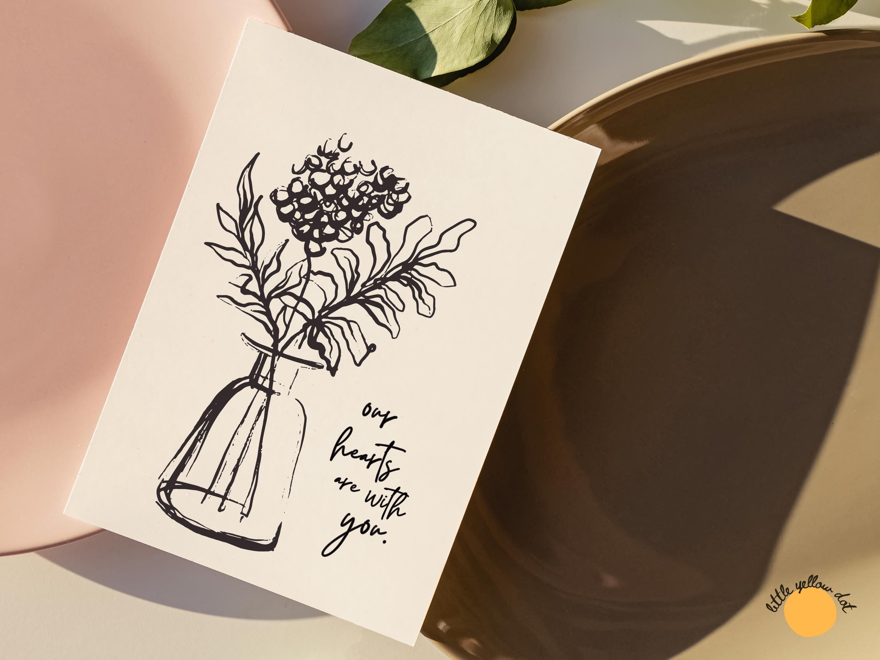 Sympathy Card - Floral Vase, Thinking of You - Etsy