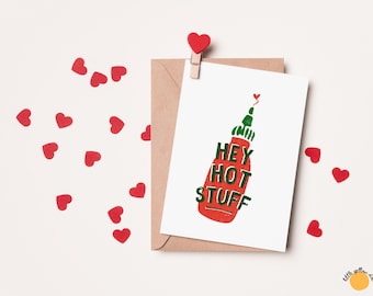 Hey Hot Stuff Card: Spicy Valentine&#39;s Day Card for Partner