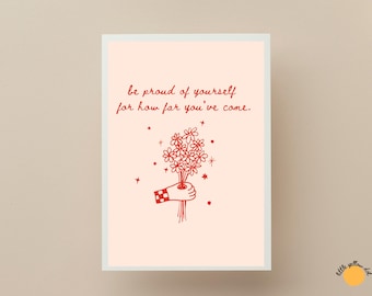 Encouragement Card – Proud of You Greeting Card, Minimalist, Supportive Congratulations Card for Friend, Graduation, Promotion, or Recovery