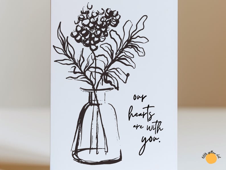 Sympathy Card - Floral Vase, Thinking of You - Etsy