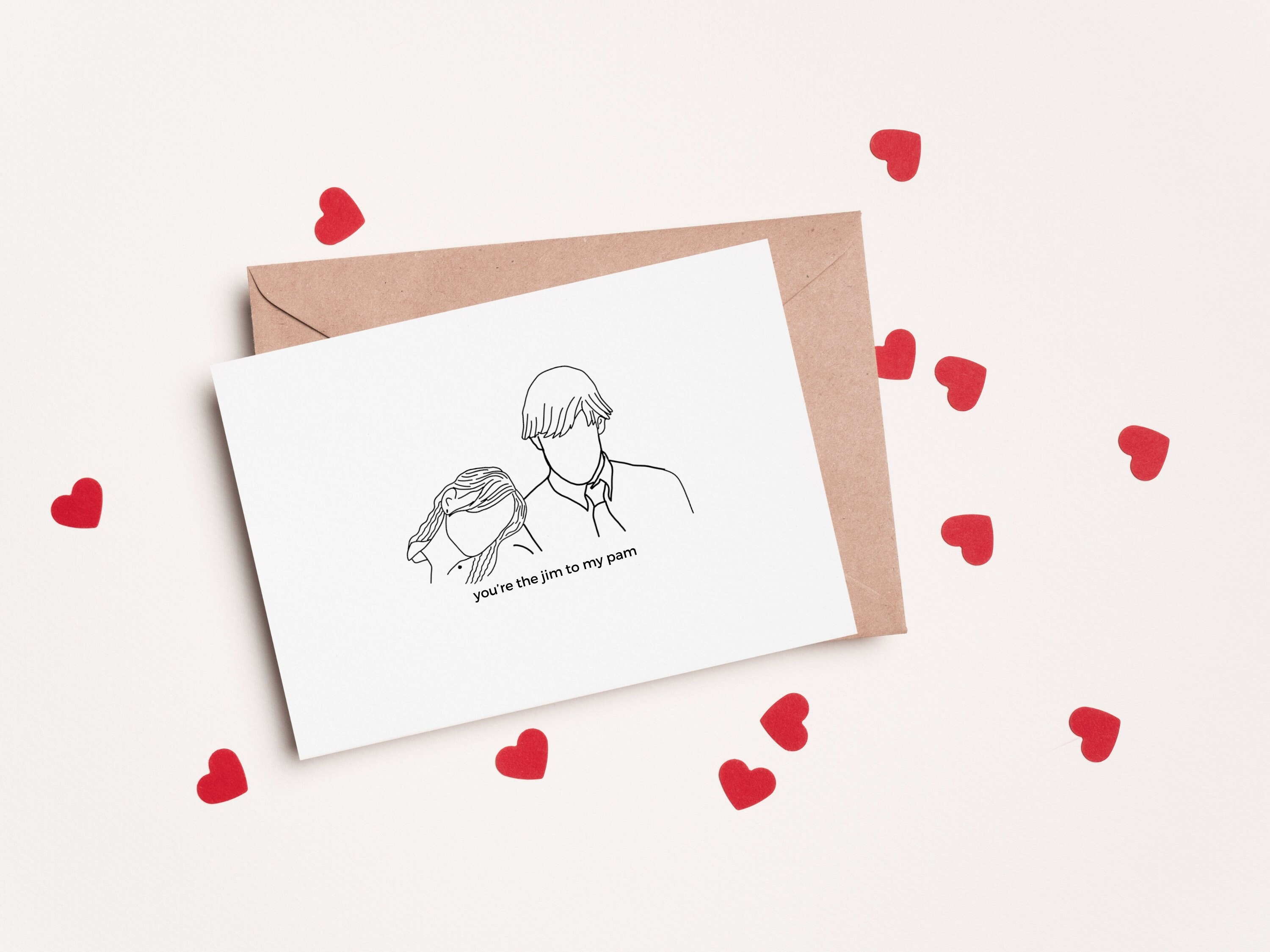 you're the jim to my pam/ the office themed card / anniversary card / for boyfriend or girlfriend