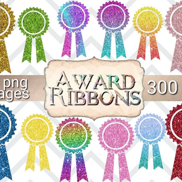 Award ribbon clipart, glitter ribbon clipart, glitter award ribbons clipart, award ribbon digital stickers, homeschool clipart stickers