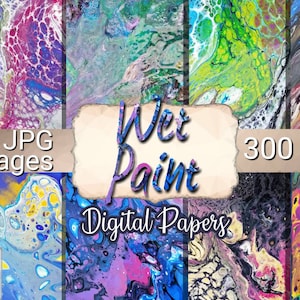 Papier numérique Peinture acrylique pour, papier numérique d'art de peinture fluide, papier numérique de peinture humide, peinture pour papier de scrapbooking, texture de peinture acrylique