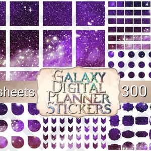 Galaxy sky, washi tape digital, clipart, cosmic, purple