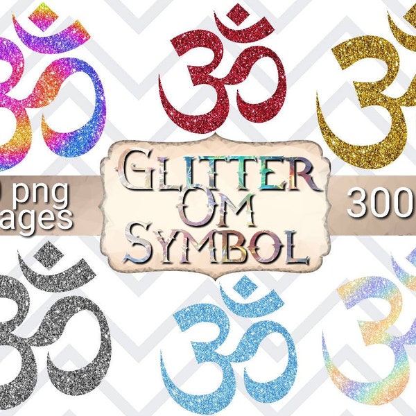 Om symbol clipart, glitter om symbol, om digital planner stickers, meditation reminder stickers, planner clipart, hindu om symbol clipart