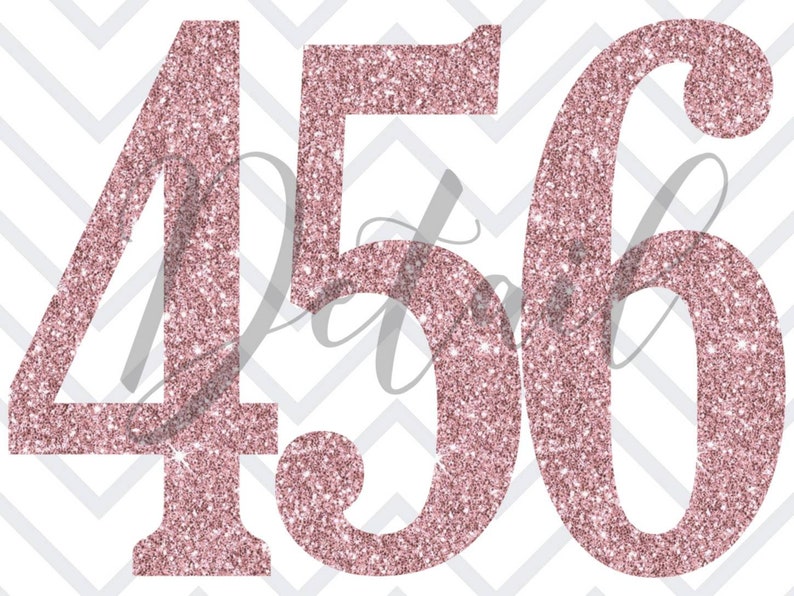Rose Gold Glitter Numbers Glitter Number Clipart Glitter - Etsy