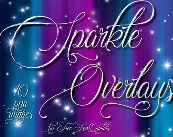 10 Sparkle glitter overlays transparent pngs for photography editing and creative digital arts