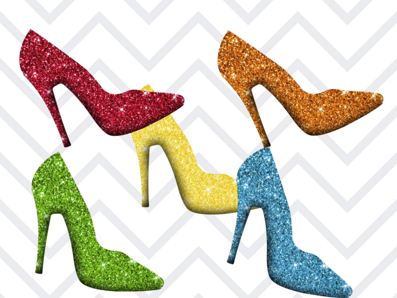 Glitter high heels clipart glitter stilettos clipart girly Etsy