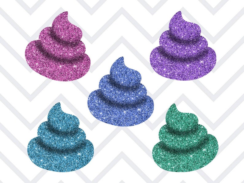 Glitter Poop Clipart Digital Stickers Glitter Poop Solid Etsy