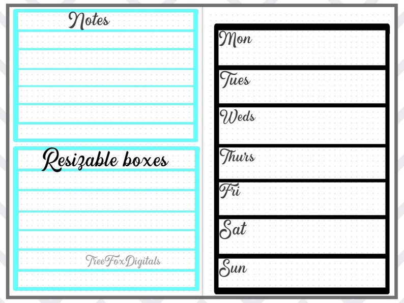 Goodnotes Stickers Blank Week Boxes, Blank Week Boxes Digital Stickers ...