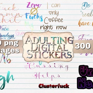 Erwachsende digitale Aufkleber, Erwachsende cusswords Aufkleber, digitale Planner Aufkleber cusswords, digitale Aufkleber für Erwachsene, cussword Cliparts