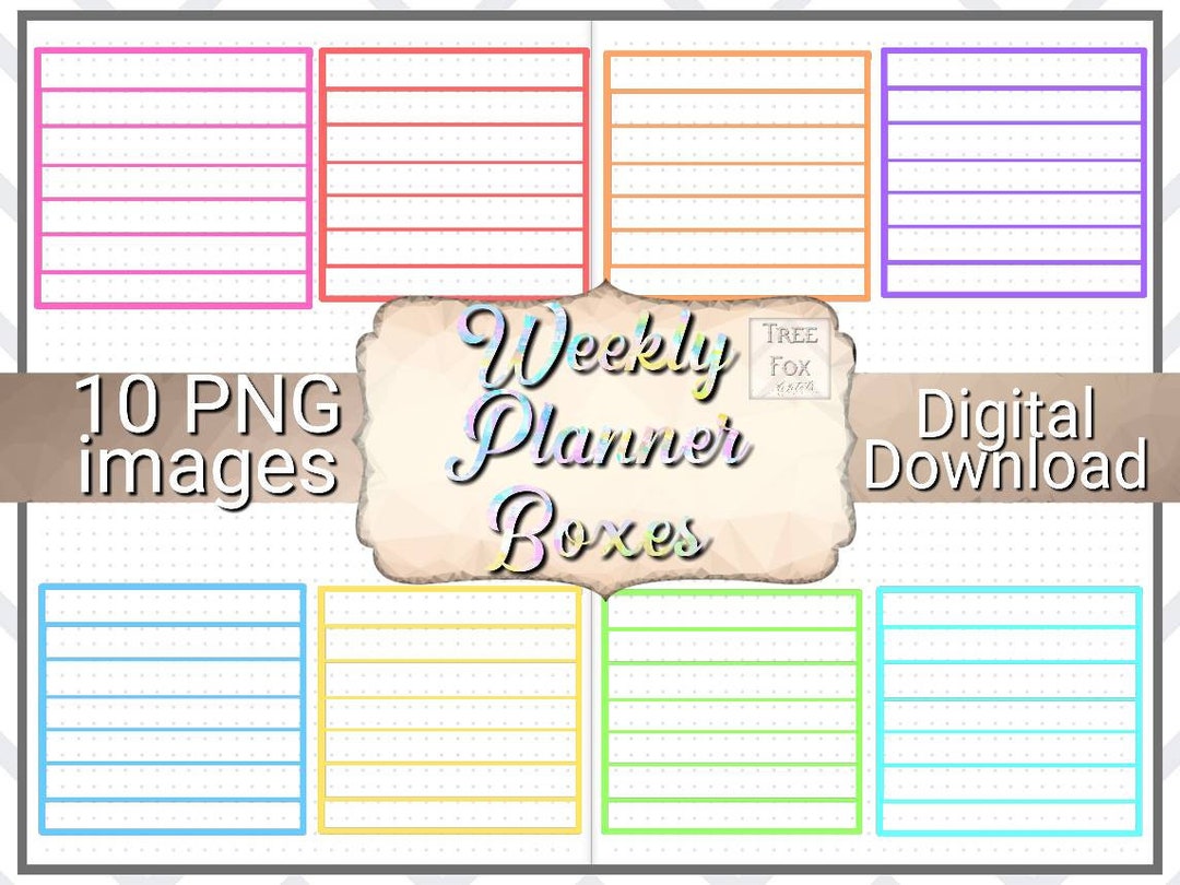 Goodnotes Stickers Blank Week Boxes, Blank Week Boxes Digital Stickers ...