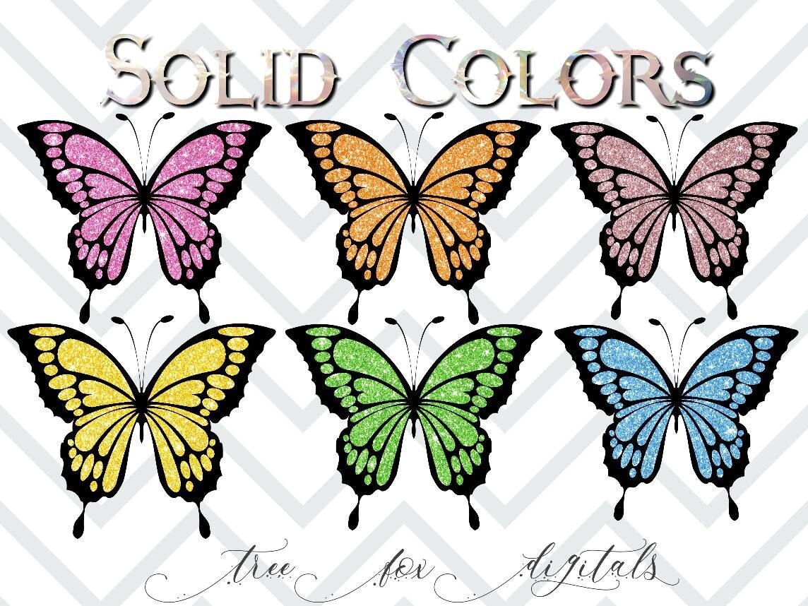 Glitter Butterflies Digital Stickers Clipart Goodnotes Etsy