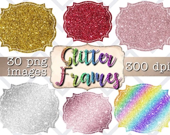 Glitter frames clipart vintage png download, 30 png images of glitter fancy frames clipart or digital stickers, commercial use clipart frame